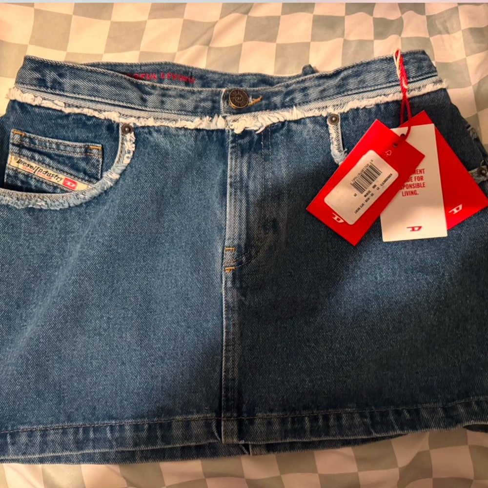Diesel Blue Casual Mini Skirt